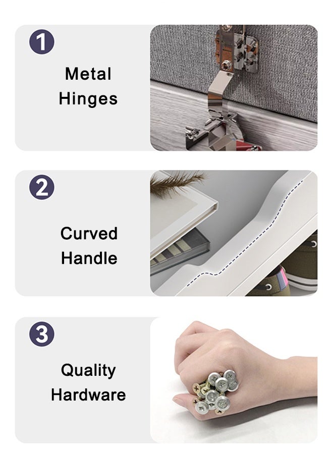 كوزينيست مقعد أحذية مع خزانة تخزين للمدخل، رف أحذية قابل للجلوس عند الباب، مقعد تبديل أحذية طويل بتصميم عصري موفر للمساحة للمنزل - Image 4